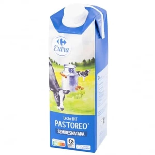 Leche semidesnatada Carrefour Extra brik 1 l. - 1 l - Imagen del producto en Findit