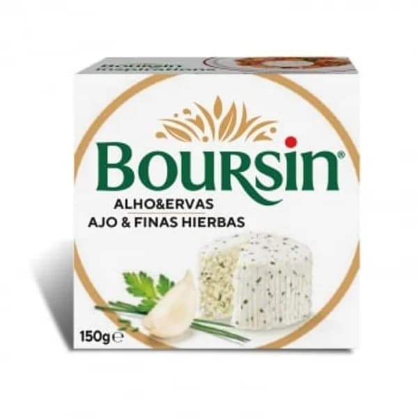 Queso blanco pasteurizado untable de ajo y finas hierbas Boursin 150 g - 0.15 kg - Imagen del producto en Findit