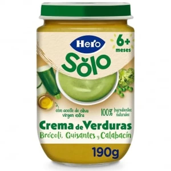 Tarrito de crema de verduras desde 6 meses Hero Solo sin gluten 190 g. - 0.19 kg - Imagen del producto en Findit