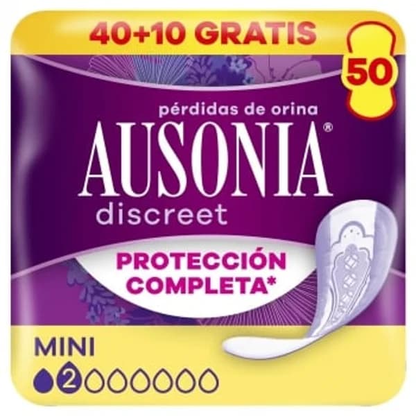 Compresas para incontinencia de orina mini Discreet Ausonia 40 ud. - 39.81 ud - Imagen del producto en Findit