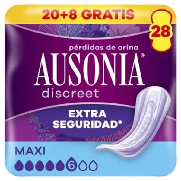 Compresas para incontinencia de orina maxi Discreet Ausonia 20 ud. - 19.98 ud - Imagen del producto en Findit