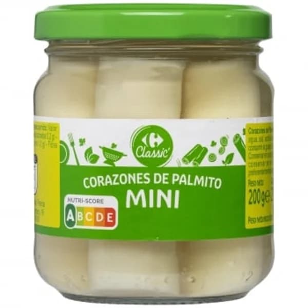 Corazones de palmito minis Carrefour Classic sin lactosa 100 g. - 0.1 kg - Imagen del producto en Findit