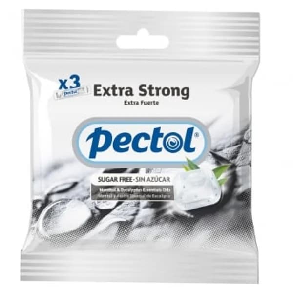 Caramelos sabor mentol y eucalipto extra fuerte sin azúcar Pectol pack 3 unidades de 31 g. - 0.09 kg - Imagen del producto en Findit