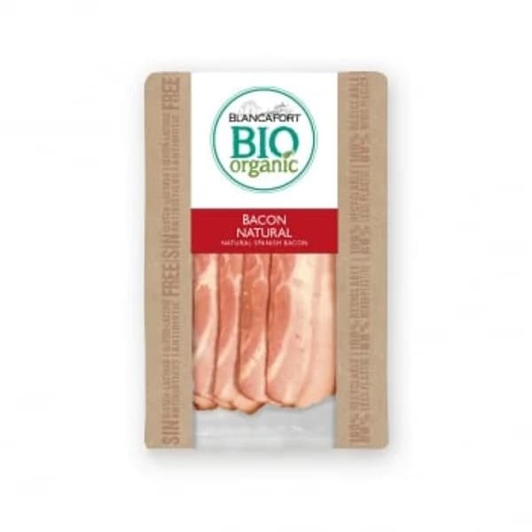 Bacon natural en lonchas Biorganic Blancafort sin gluten y sin lactosa 80 g - 0.08 kg - Imagen del producto en Findit