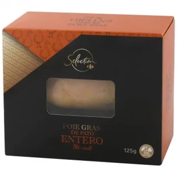 Foie gras de pato entero Mi-Cuit Carrefour Selección sin gluten 125 g - 0.12 kg - Imagen del producto en Findit