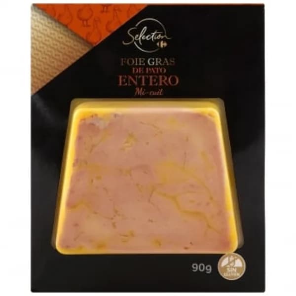 Foie gras de pato entero mi-cuit Carrefour Selección sin gluten 90 g - 0.09 kg - Imagen del producto en Findit