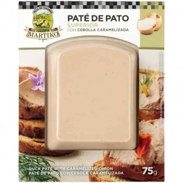 Paté de pato superior con cebolla caramelizada Martiko sin gluten 75 g. - 0.08 kg - Imagen del producto en Findit