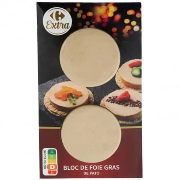 Foie gras de pato en medallones Carrefour Extra pack de 2 unidades de 40 g - 0.08 kg - Imagen del producto en Findit