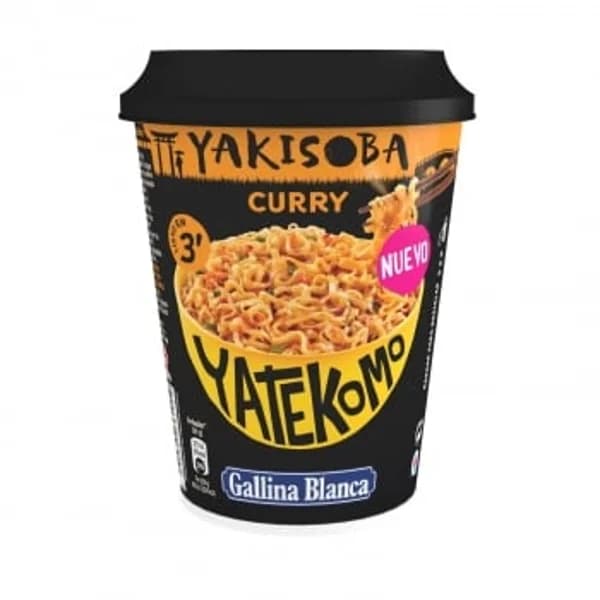 Fideos orientales sabor curry Yatekomo Yakisoba Gallina Blanca 91,5  g. - 0.09 kg - Imagen del producto en Findit