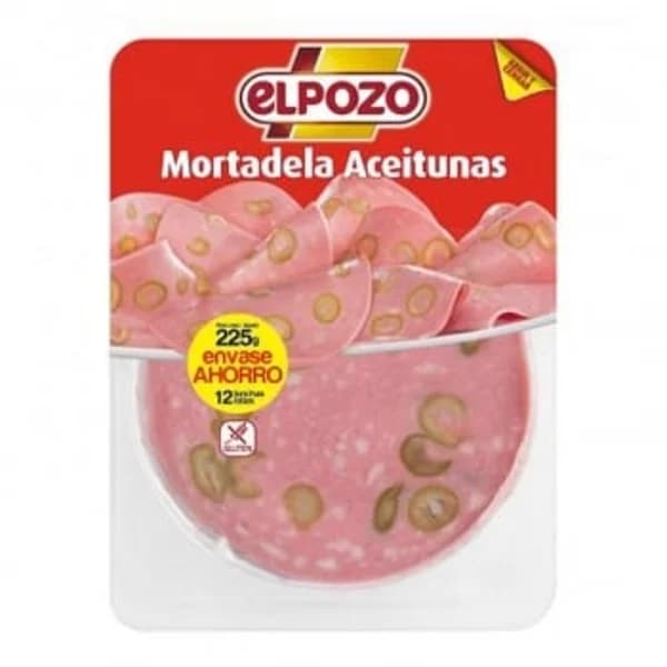 Mortadela de Aceitunas en lonchas El Pozo sin gluten 225 g - 0.22 kg - Imagen del producto en Findit