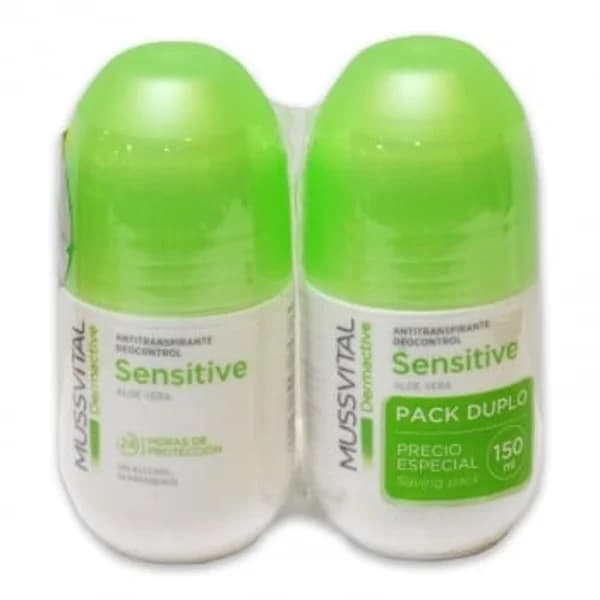 Desodorante sensitive aloe vera Dermactive roll-on Mussvital pack de 2 unidades de 75 ml. - 0.15 l - Imagen del producto en Findit