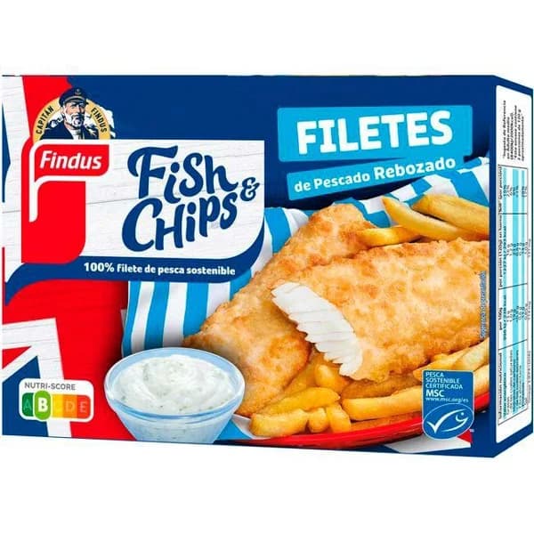 Filete de pescado rebozado Fish&Chips FINDUS, caja 240 g - 0.24 kg - Imagen del producto en Findit