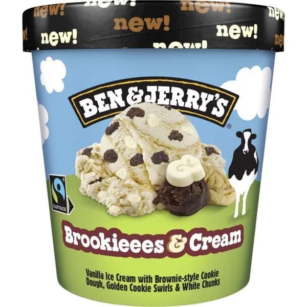 Helado Brookieees&Cream BEN&JERRY'S, tarrina 465 ml - 0.47 l - Imagen del producto en Findit