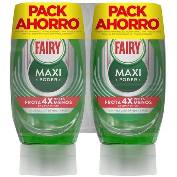 Lavavajillas a mano FAIRY MAXIPODER, pack 2x370 ml - 1 ud - Imagen del producto en Findit