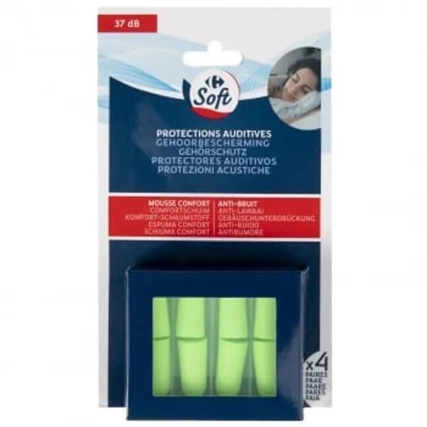 Tapones para los oídos de espuma Carrefour Soft 8 ud. - 7.98 ud - Imagen del producto en Findit