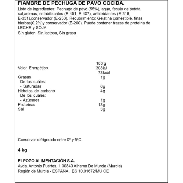 Pechuga Pavo Finas Hierbas Bienestar - 1 kg - Imagen del producto en Findit