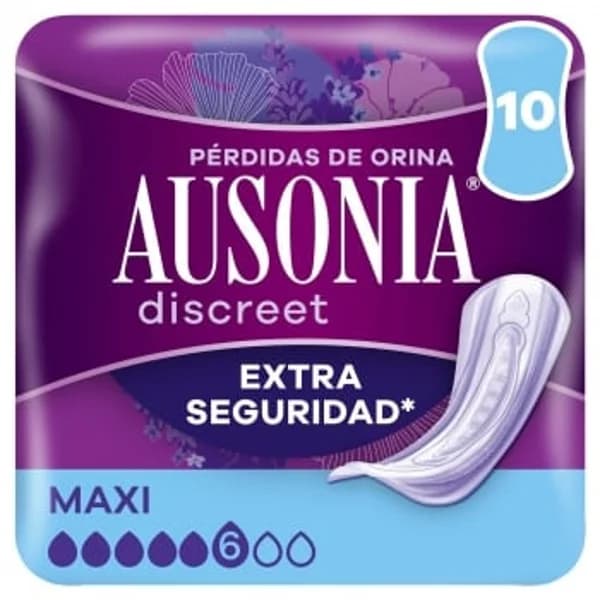 Compresas para incontinencia de orina maxi Discreet Ausonia 10 ud. - 9.98 ud - Imagen del producto en Findit