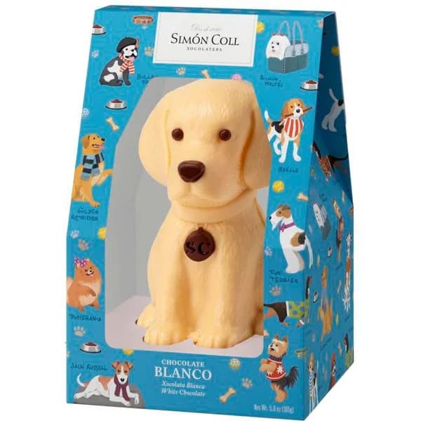 Figura perro chocolate blanco SIMÓN COLL, caja 165 g - 1 ud - Imagen del producto en Findit