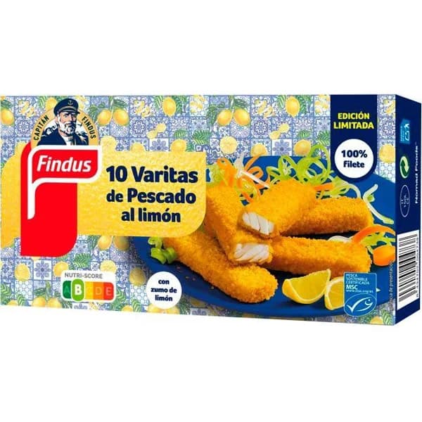 Varitas de pescado al limón MSC FINDUS, caja 250 g - 0.25 kg - Imagen del producto en Findit