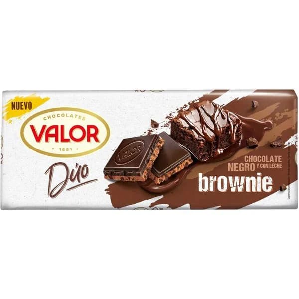 Chocolate negro y con leche Brownie VALOR, tableta 170 g - 0.17 kg - Imagen del producto en Findit