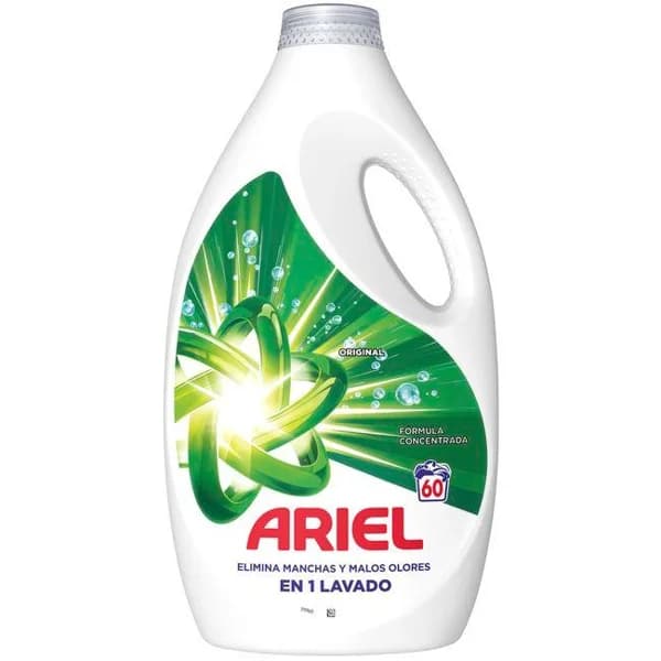 Detergente líquido ARIEL ORIGINAL, garrafa 60 dosis - 60 ud - Imagen del producto en Findit