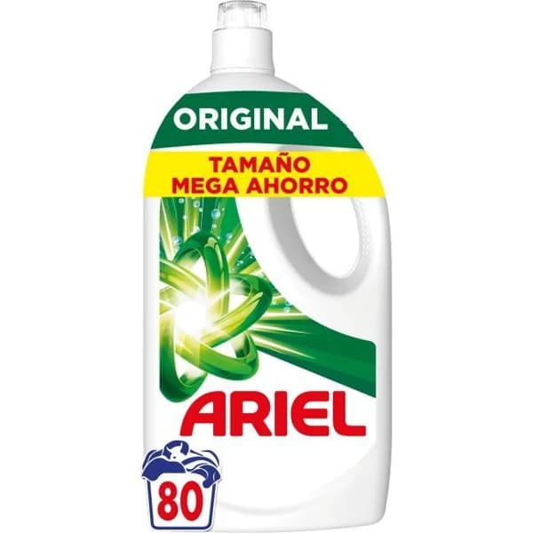Detergente líquido ARIEL ORIGINAL, garrafa 80 dosis - 80 ud - Imagen del producto en Findit