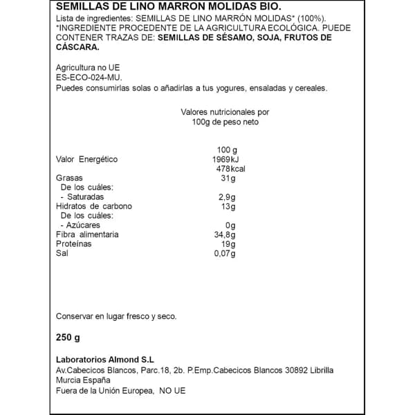 Semilla de Lino molido 250 GR - 0.25 kg - Imagen del producto en Findit