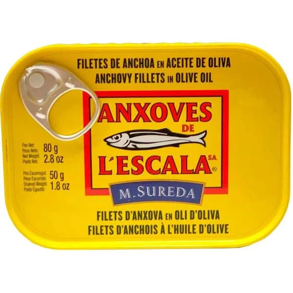 Anchoa en aceite de oliva Dingley 80/50 L'ESCALA, lata 50 g - 0.05 kg - Imagen del producto en Findit