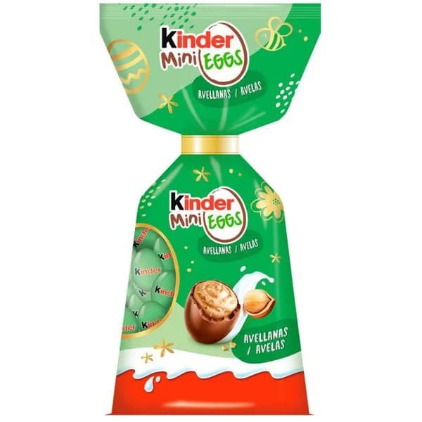 Mini huevos de chocolate sabor avellana KINDER, bolsa 85 g - 0.09 kg - Imagen del producto en Findit