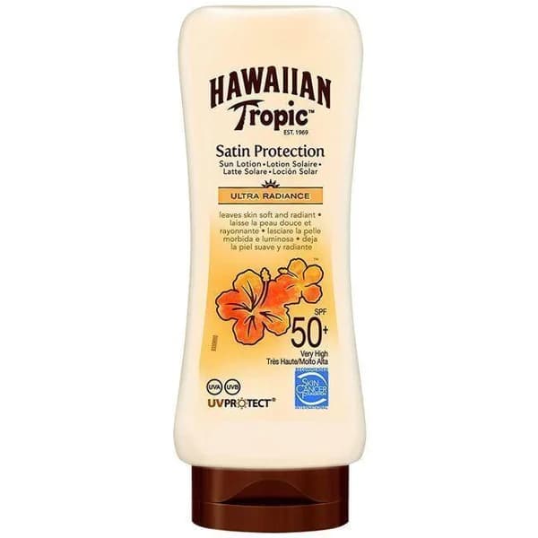 Loción satin SPF50+ HAWAIIAN TROPIC, bote 180 ml - 0.18 l - Imagen del producto en Findit