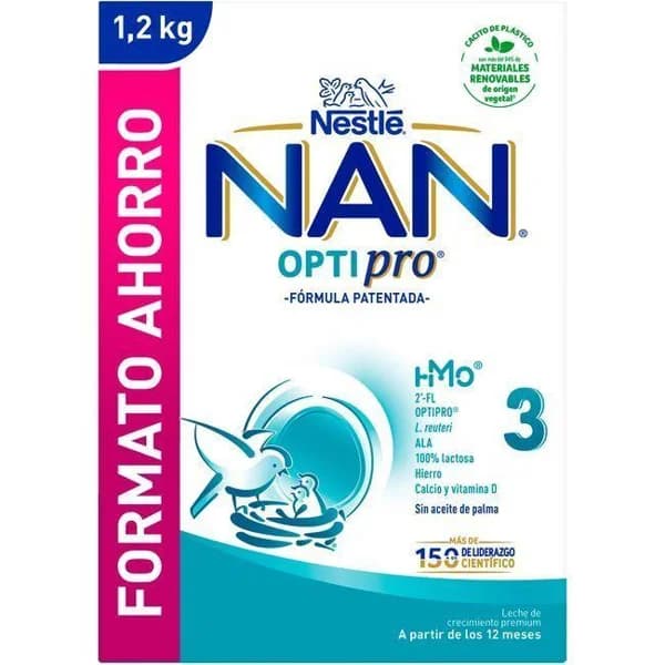 Leche de crecimiento NAN OPTIPRO 3, caja 1.200 g - 1 ud - Imagen del producto en Findit