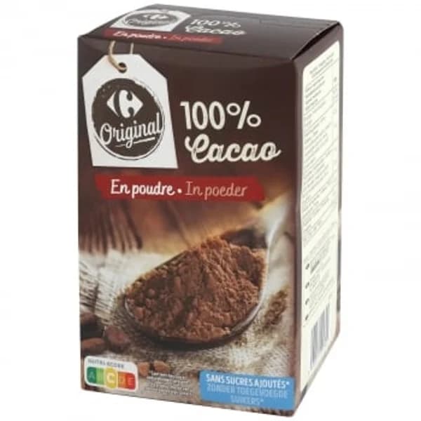 Cacao en polvo 100% sin azúcar añadido Original Carrefour 250 g. - 0.25 kg - Imagen del producto en Findit