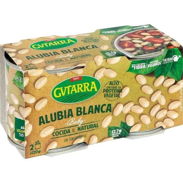 Alubia blanca baby GVTARRA, pack 2x120 g - 0.24 kg - Imagen del producto en Findit