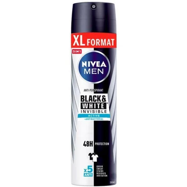 Desodorante para hombre invisible active NIVEA, spray 250 ml - 1 ud - Imagen del producto en Findit