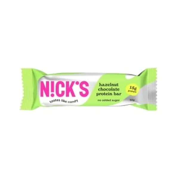Barrita protéica de chocolate con avellana Nick's 50 g. - 0.05 kg - Imagen del producto en Findit