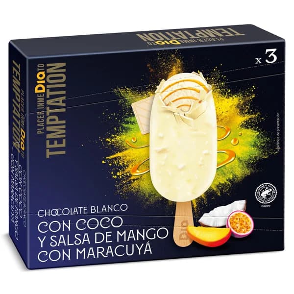 Helado bombón coco y mango Temptation de Dia caja 210 g - 0.21 kg - Imagen del producto en Findit