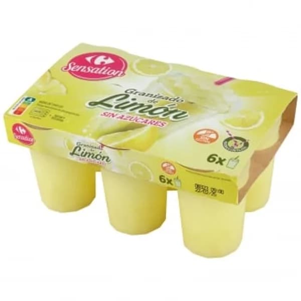Granizado de limón sin azúcar Carrefour Sensation sin gluten pack de 6 unidades de 200 ml. - 1.2 l - Imagen del producto en Findit