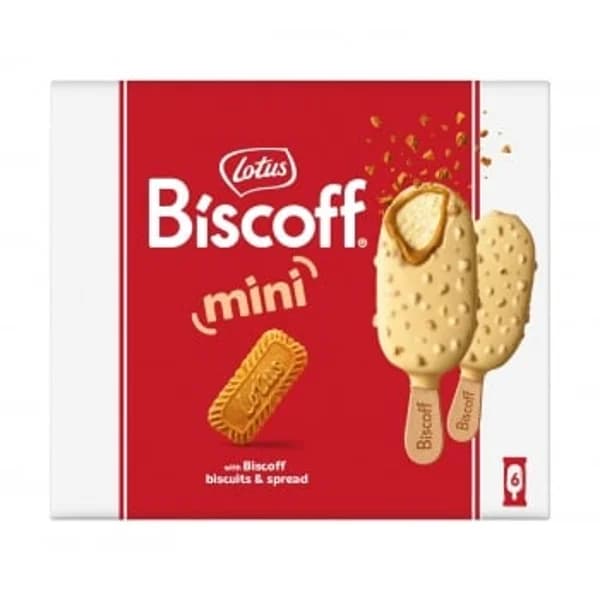 Mini bombón helado de galleta caramelizada con chocolate blanco Lotus Biscoff 6 ud. - 6.03 ud - Imagen del producto en Findit