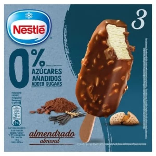Bombón helado almendrado sin azúcares añadidos Nestlé 3 ud. - 3 ud - Imagen del producto en Findit