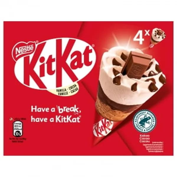 Conos con helado Kit Kat Nestlé 4 ud. - 3.99 ud - Imagen del producto en Findit