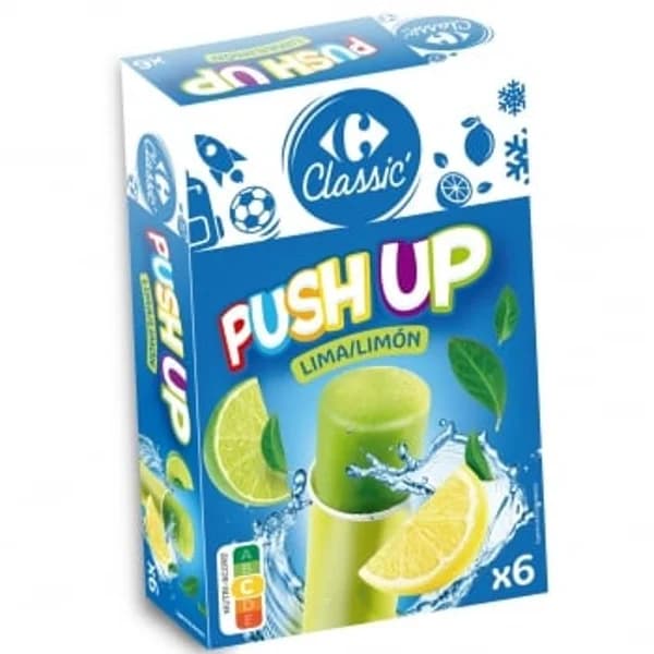 Helado de lima-limón push up Carrefour Classic' 6 ud. - 6.03 ud - Imagen del producto en Findit