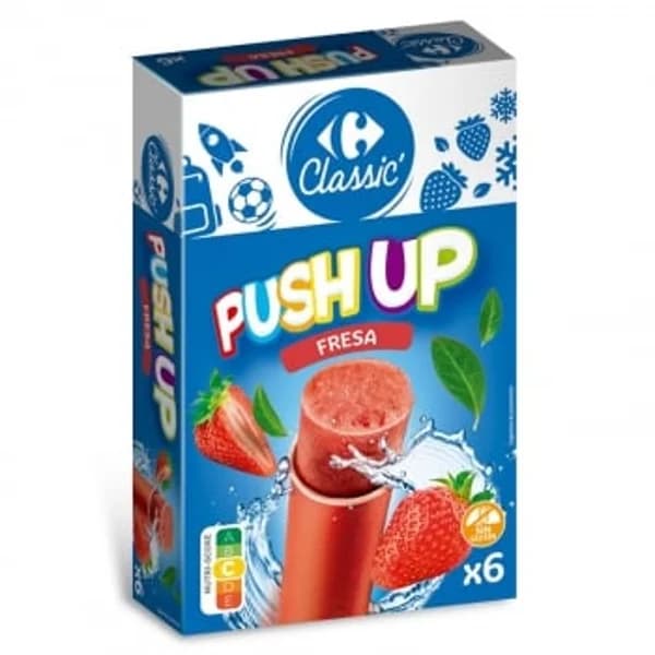 Helado Push up de fresa Carrefour sin gluten 6 ud. - 6.03 ud - Imagen del producto en Findit