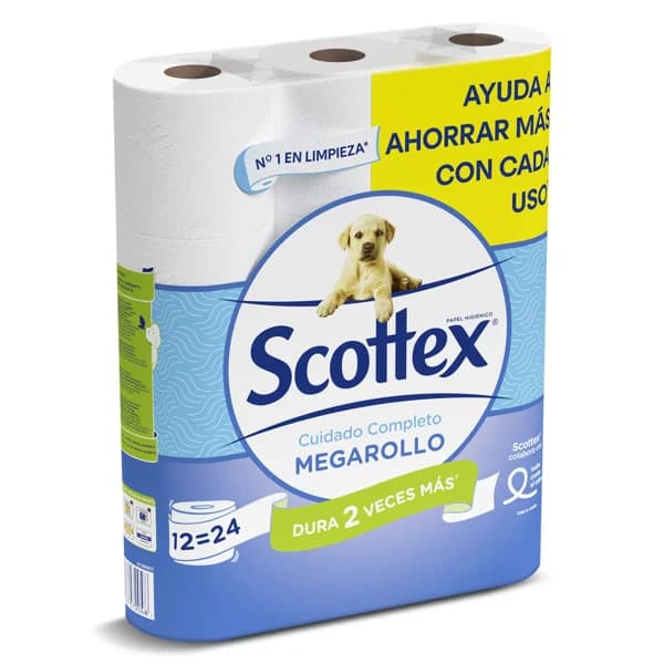 Papel higiénico megarrollo Scottex bolsa 12 unidades - 1 ud - Imagen del producto en Findit