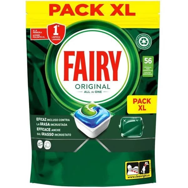 Lavavajillas a máquina FAIRY Original, bolsa 28+28 dosis - 28 ud - Imagen del producto en Findit
