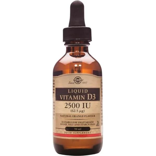 Vitamina D3 líquida 2500 UI SOLGAR, gotero 59 ml - 0.06 l - Imagen del producto en Findit