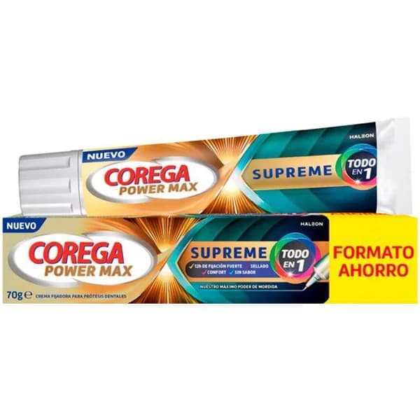 Fijador para dentadura postiza COREGA SUPREME, tubo 70 g - 0.07 kg - Imagen del producto en Findit