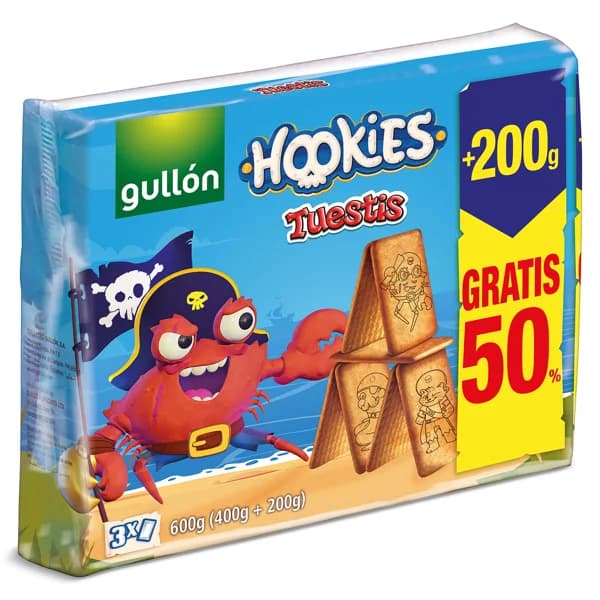 Galletas hookies tuestis Gullón caja 400 + 200 g gratis - 0.6 kg - Imagen del producto en Findit