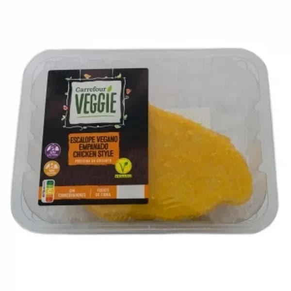 Escalope Vegano Empanado Chicken Style Carrefour Veggie sin gluten y sin lactosa 315 g - 0.32 kg - Imagen del producto en Findit