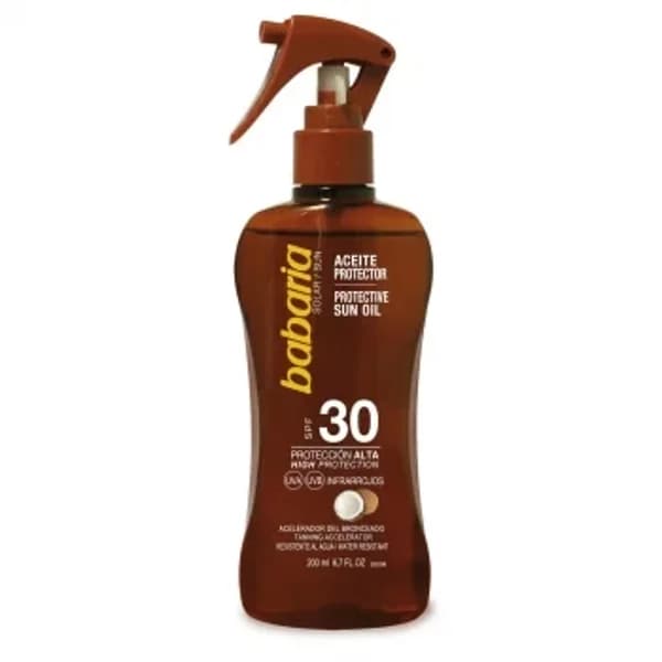 Spray aceite protector solar bronceador coco SPF 30 Babaria 200 ml. - 0.3 l - Imagen del producto en Findit