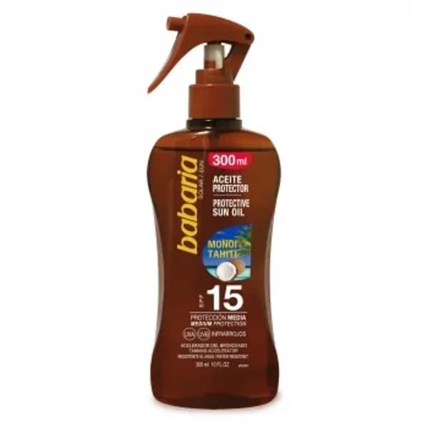Spray aceite protector solar bronceador monoï tahiti SPF 15 Babaria 300 ml. - 0.3 l - Imagen del producto en Findit